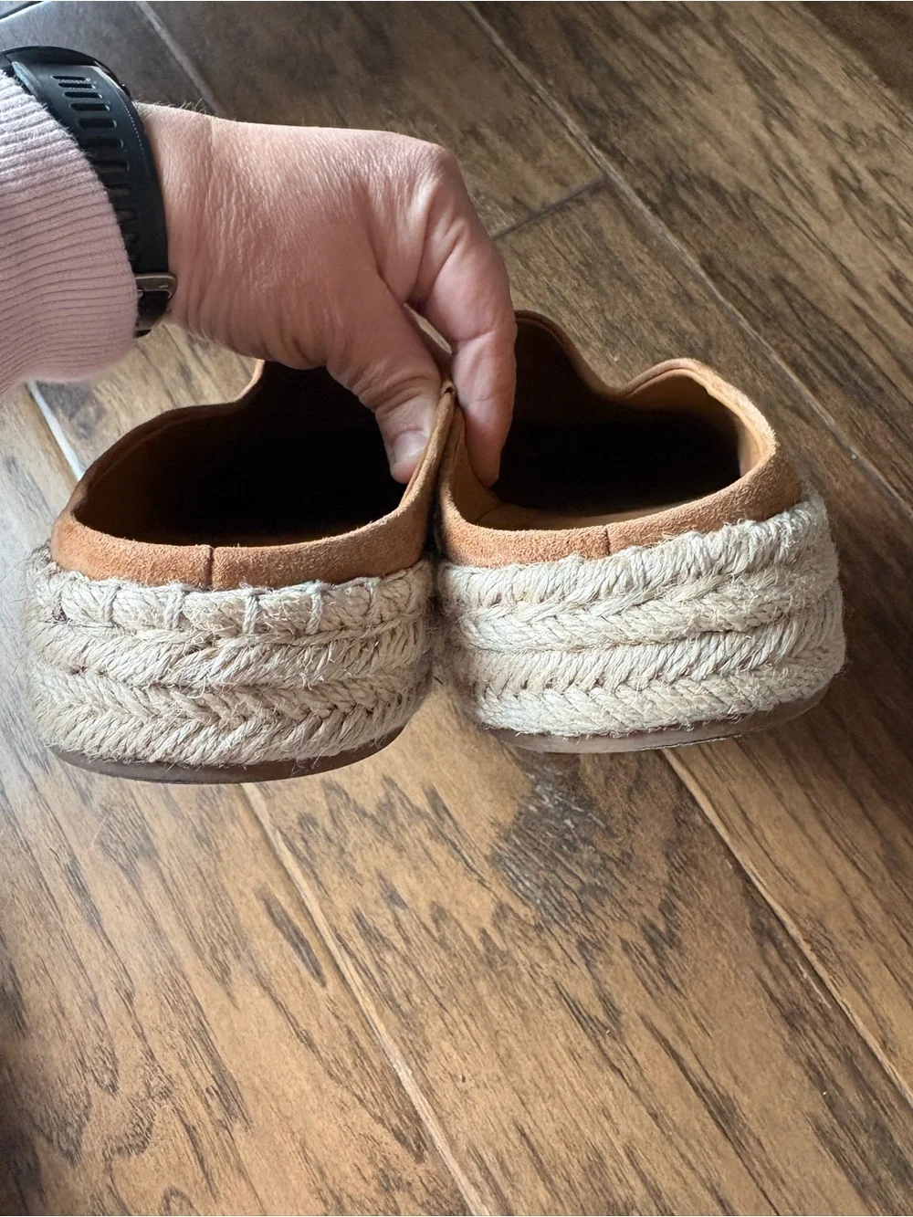 Vince Ulla Tan Suede Espadrille Slip-On Mules